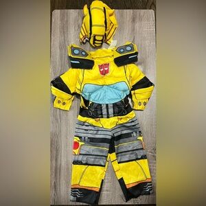 Yellow and Black Superhero Costume with Robotic Design